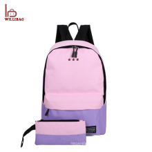 2 PCS set Kids school backpack canvas fashionable school bag